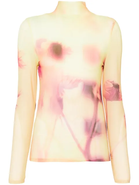 Collina Strada meadow plaid cardio nova top Yellow XX3340
