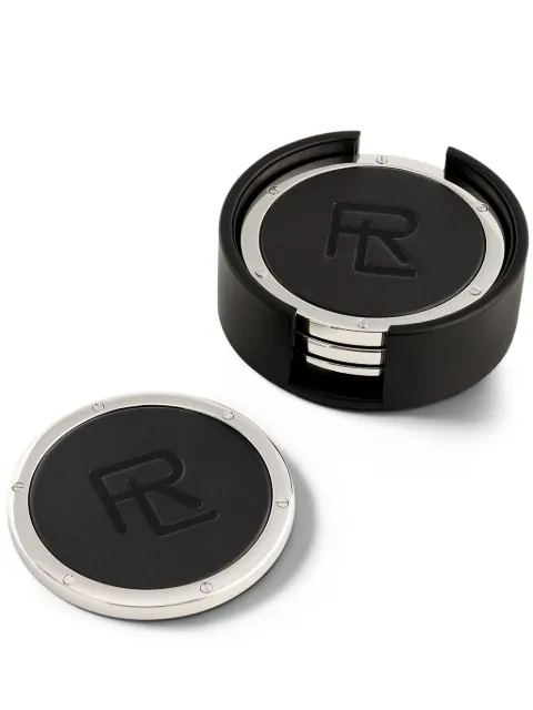 Ralph Lauren Home Stacked RL coaster set Black 680948758001
