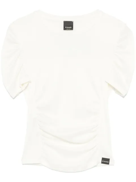 PINKO ruched-detailing T-shirt Neutrals 104155A24U