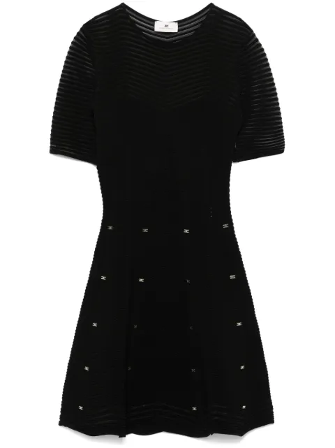 Elisabetta Franchi herringbone-pattern mini dress Black AM03B46E2