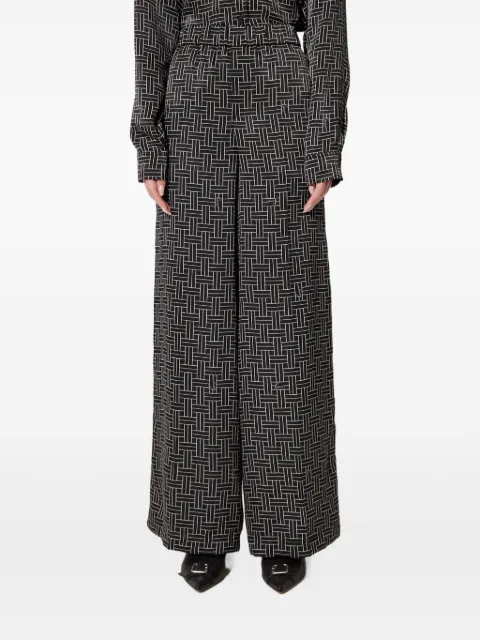 Kenzo geometric-pattern trousers Black FE62PA0849R1