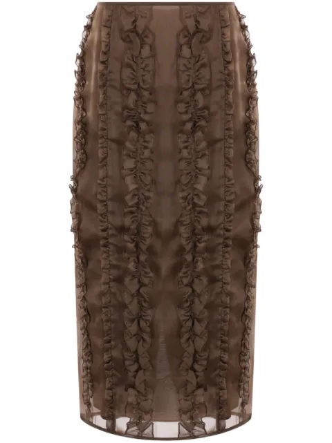 Cecilie Bahnsen Ocean midi skirt Brown RTW17008