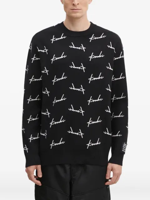 Ksubi Skript signature pattern crew-neck sweater Black MFA24KW003