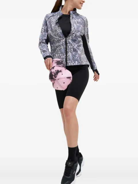 adidas snakeskin-print zip-up jacket Black HR5719