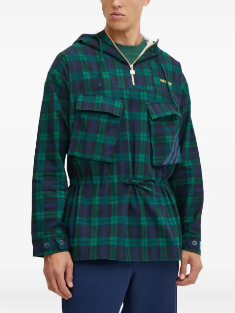 adidas plaidpattern hooded jacket Green IX9636