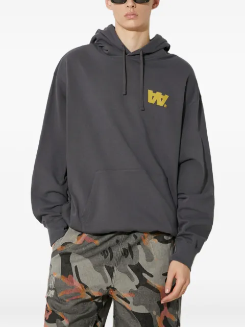 Wood Wood logo-print hoodie Grey 103056182424
