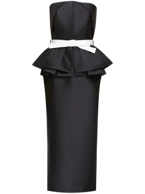 Dice Kayek bow-detailing midi dress Black PF24R255