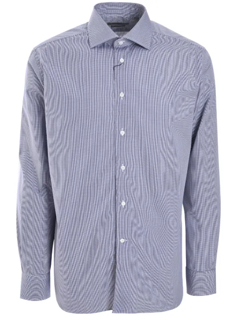 Corneliani mini-checked shirt Blue 94P1009411276