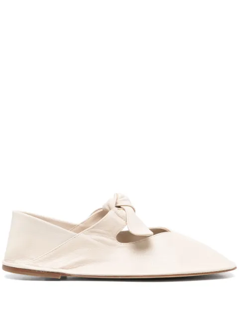 Hereu knotted-upper flat pumps Neutrals LLSSWFA240031CREAM