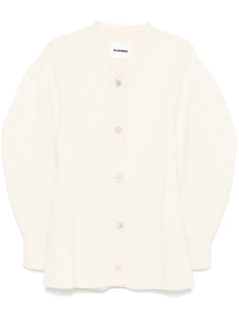 Jil Sander ribbed-knit cardigan White J03HP0010J14747