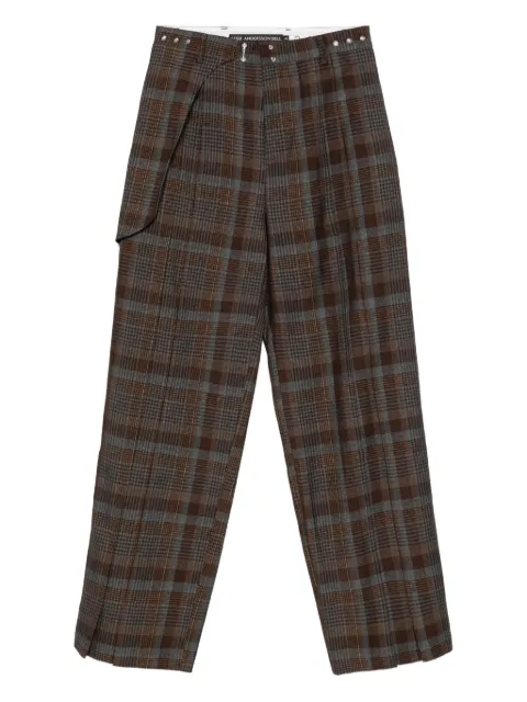 Andersson Bell Soe check-wrap apa753m trousers Brown APA753M