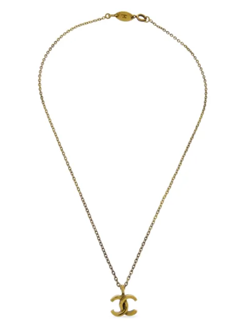 CHANEL Pre-Owned 1982 CC charm necklace Gold NC3761982