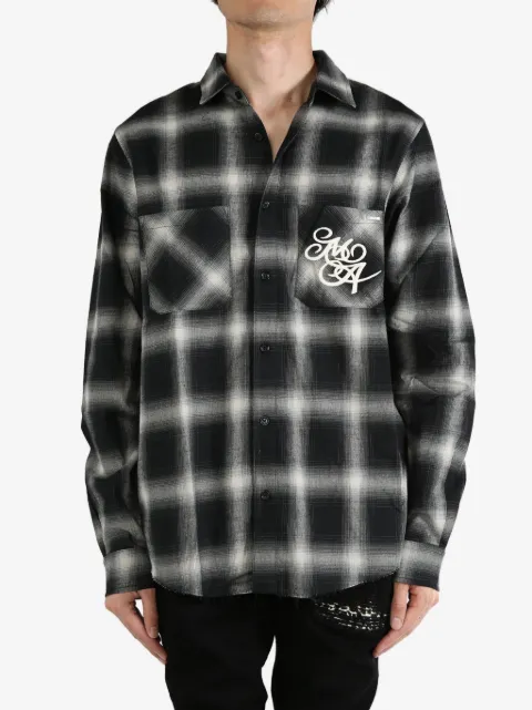 AMIRI logo flannel shirt Black AMSTFL1008