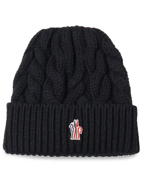 Moncler Grenoble logo patch wool beanie Black K20983B00013M1172