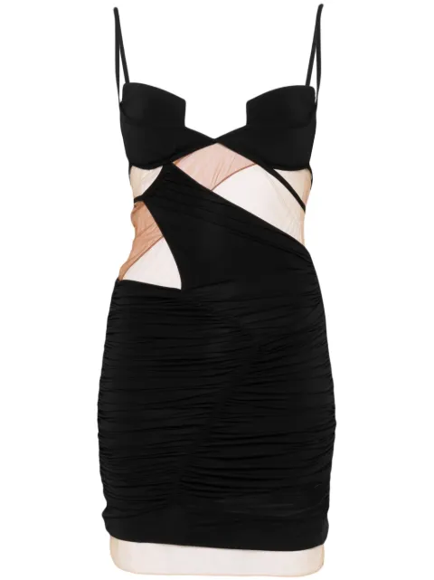 Nensi Dojaka sheer-panels mini dress Black NDAW24DR200