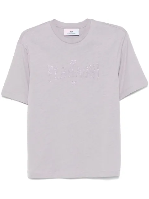Chiara Ferragni studded logo-detail T-shirt Purple 77CBHK11CJK01