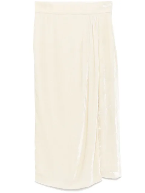 Blumarine velvet midi skirt White A444G038A