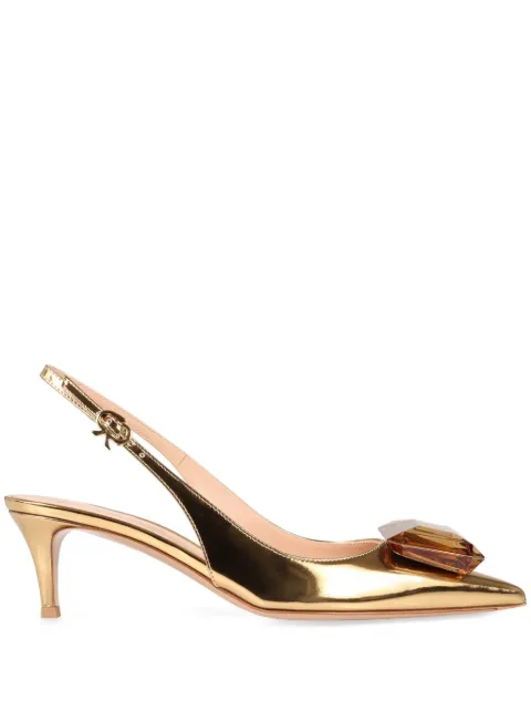 Gianvito Rossi leather slingback pumps Gold G9542855RIC