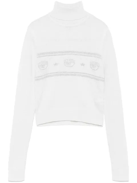 Chiara Ferragni Eyelike-motif sweater White 77CBFH19CMA10