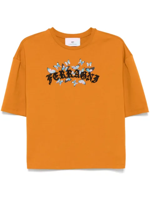 Chiara Ferragni Gothic Butterflies T-shirt Orange 77CBHK01CJK08