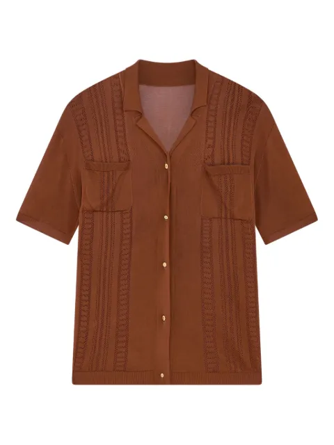Donde Esteban Guayabera shirt Brown D2SH03B