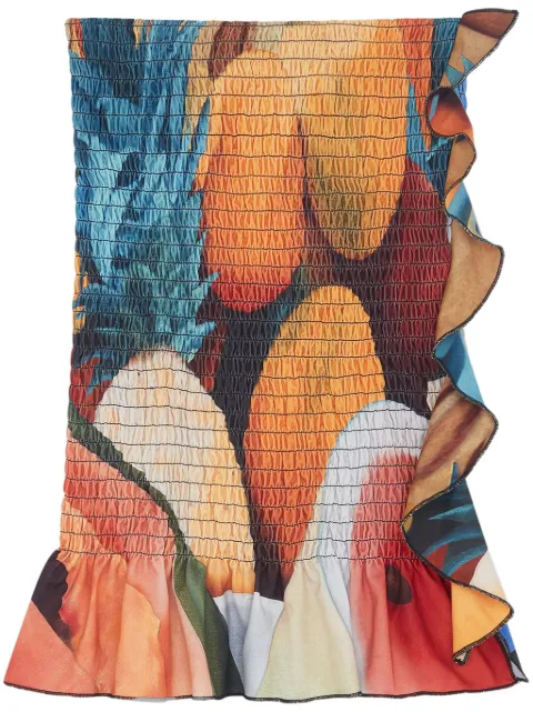 Donde Esteban Salpicon Ruched top Orange D2SK02ATOP