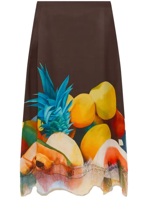Donde Esteban Salpicon skirt Brown D2SK06B