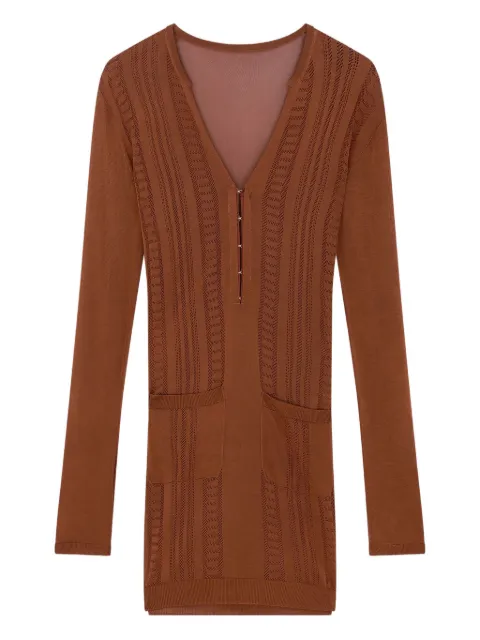 Donde Esteban Guayabera mini dress Brown D2D09B