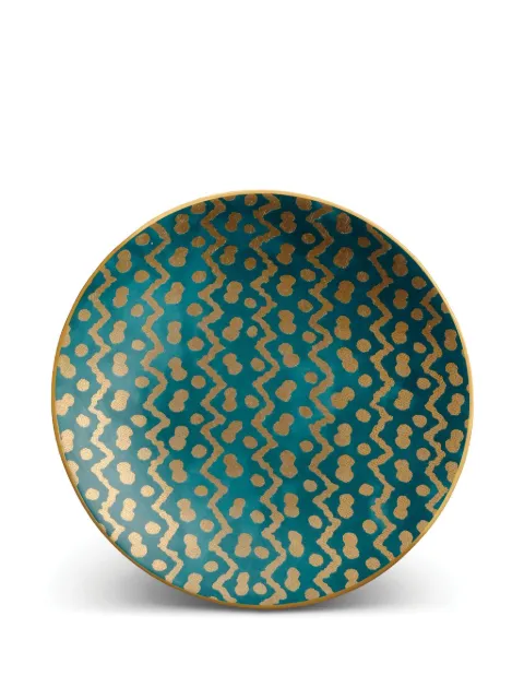 L'Objet Fortuny patterned plate Green LPF19
