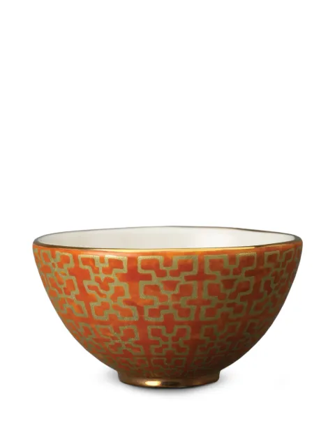 L'Objet Fortuny Ashanti geometric-patterned serving bowl Orange LPF62