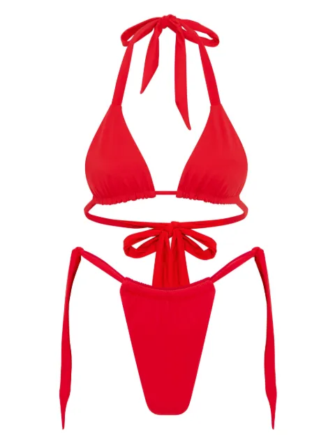 Let's Swim tie side bikini bottoms Red LSW002BKBOTTOM