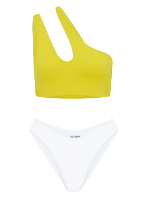 Let's Swim teardrop one-shoulder bikini top Yellow LSW005BKTOPYELLOW