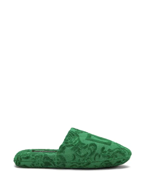 Dolce & Gabbana DG-jacquard cotton slippers Green TCF014TCAGM