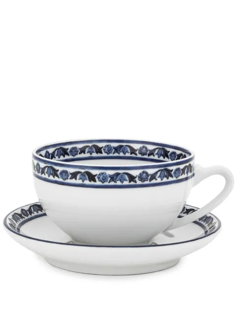 Dolce & Gabbana Mediterraneo-trim teacups (set of two) White TC0S13TCALIUB028