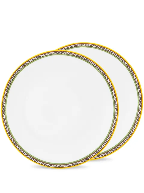 Dolce & Gabbana Carretto Siciliano-trim plates White TC0S04TCALIUC152