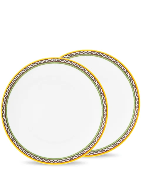 Dolce & Gabbana Carretto Siciliano-trim dessert plates White TC0S03TCALIUC152