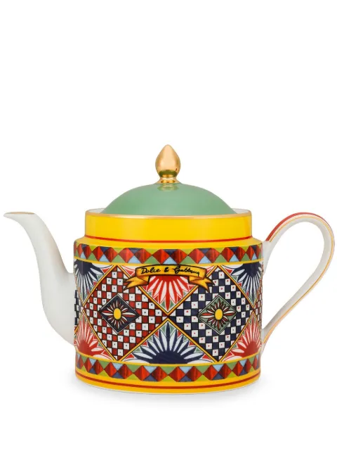 Dolce & Gabbana Carretto Siciliano-print teapot White TC0127TCA39UC037
