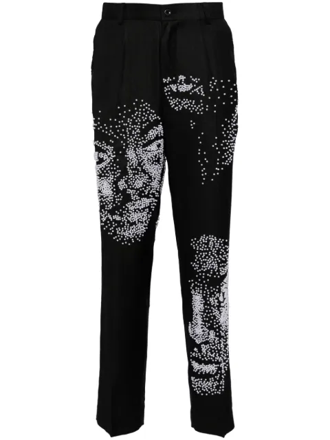 KidSuper faux-pearl embellishment straight leg trousers Black AW24SUB04