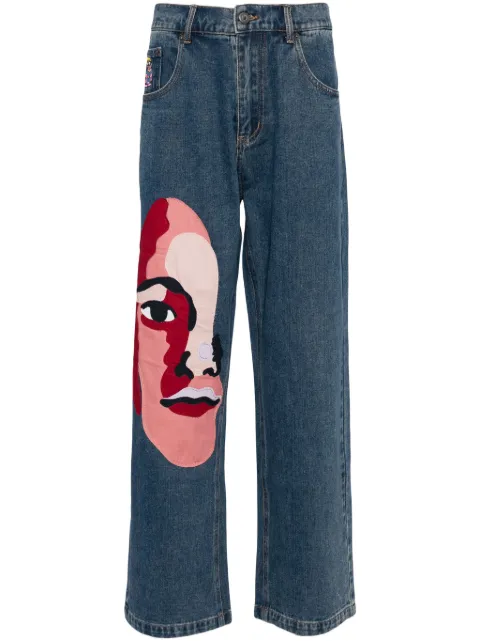 KidSuper Face straight leg jeans Blue AW24PT27