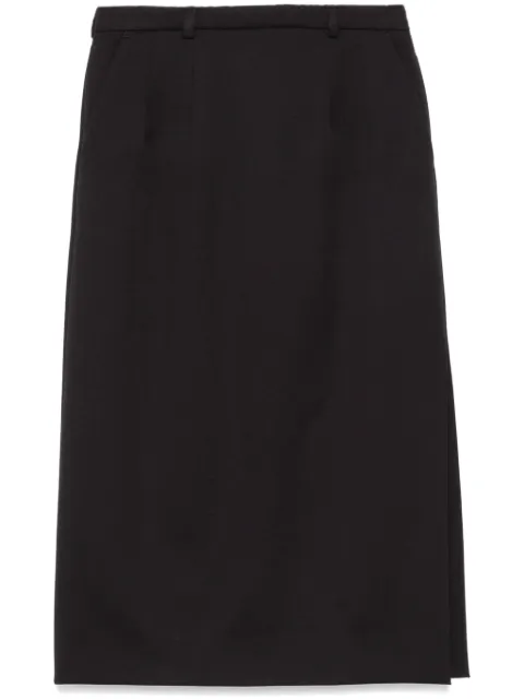 Dolce & Gabbana gabardine virgin-wool midi skirt Black F4CXCTFU28J