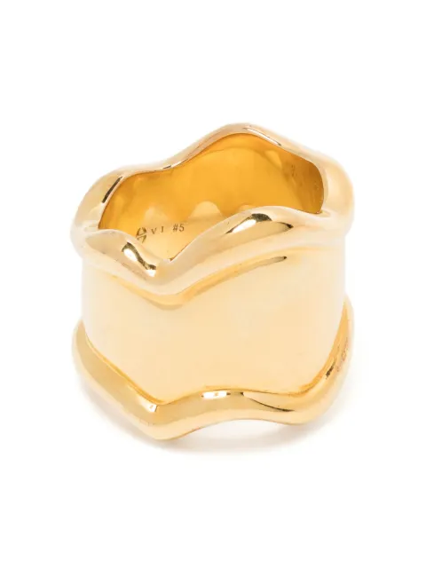 Eshvi wave brass ring Gold 20165XRBYSH1