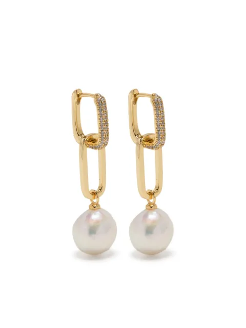 Eshvi crystals pearl earrings Neutrals ED2251EBBQ