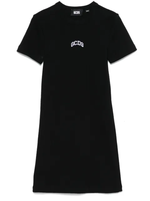 GCDS logo-embroidered mini dress Black A2OW1005JA2