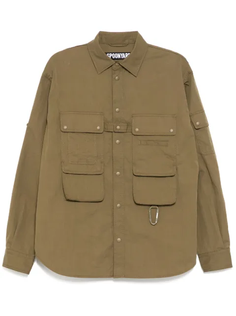 Spoonyard multi-pockets shirt Brown SH035OLIVE
