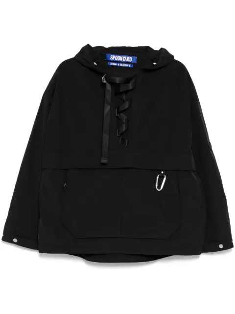 Spoonyard lace-up hooded jacket Black WT014BLACK