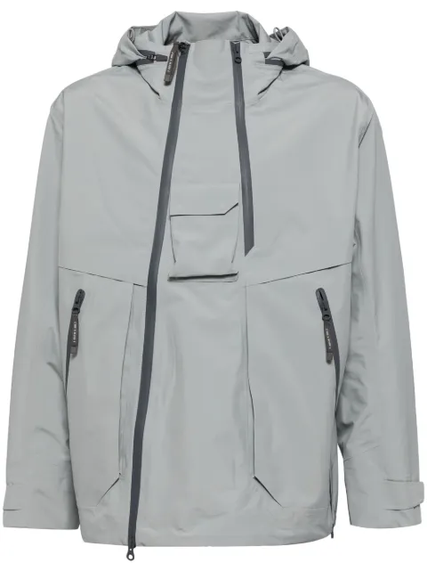 Spoonyard concealed hood long-sleeves windbreaker Grey JK071