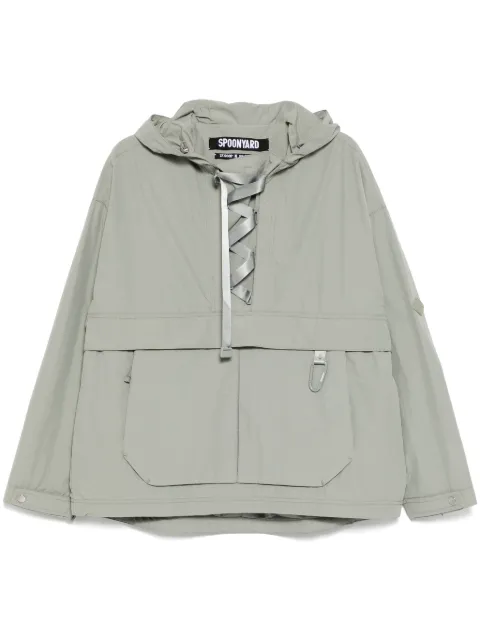 Spoonyard lace-up hooded jacket Green WT014GREYGREEN
