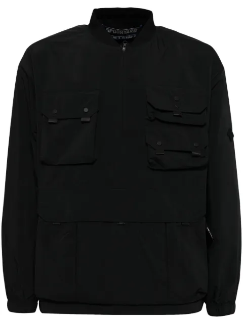 Spoonyard multi pocket long-sleeves windbreaker Black WT010BLACK
