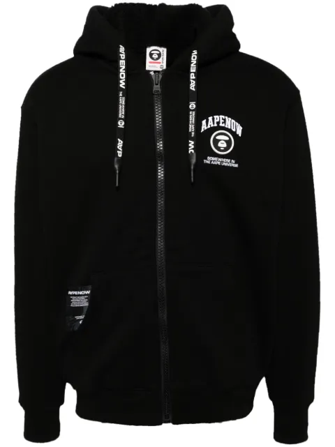 AAPE BY *A BATHING APE® logo-patch hooded jacket Black ASWB332XXN