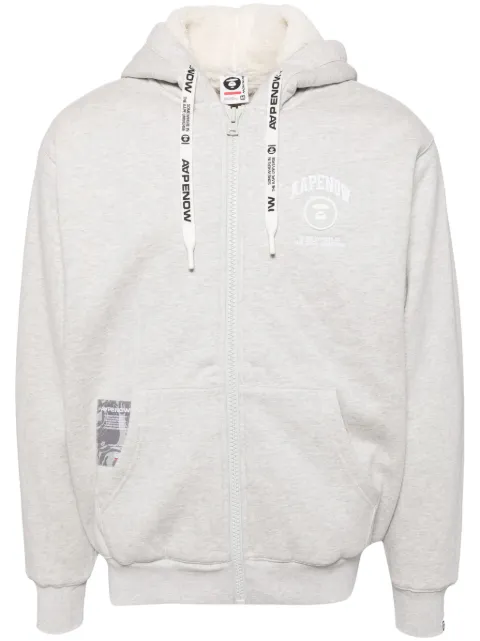 AAPE BY *A BATHING APE® logo-patch hooded jacket Grey ASWB332XAN